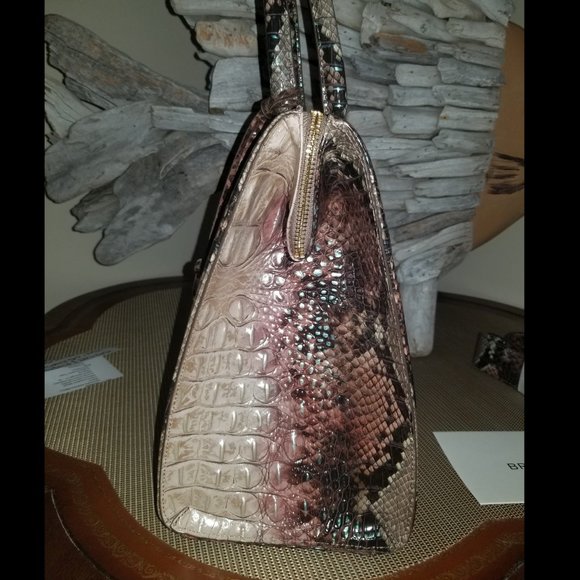 Brahmin Diamondback Caroline Satchel Snake Handbag NEW - Picture 4 of 6